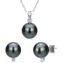 La Regis Jewelry Black Freshwater Cultured Pearl Pendant Necklace 14K Gold Stud Earrings (G-H, SI1-SI2) - Choice of Pearl Sizes La Regis Jewelry Black Freshwater Cultured Pearl Pendant Necklace 14K Gold Stud Earrings (G-H, SI1-SI2) - Choice of Pearl Sizes