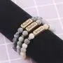 YINI 3 Pcs Natural Volcanic Stone Friendship Bracelets Handmade Beaded Stretch Bracelets
