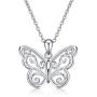 Filigree Butterfly Necklace Sterling Silver Celtic Knot Pendant Cute Animal Jewelry Birthday Gift for Women Teen Daughter Animal Lover 18''+2'' Extension Chain