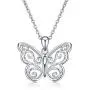 Filigree Butterfly Necklace Sterling Silver Celtic Knot Pendant Cute Animal Jewelry Birthday Gift for Women Teen Daughter Animal Lover 18''+2'' Extension Chain