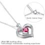 ✦Gifts for Mothers Day✦ Forever Love Heart Necklace Jewelry 18K White Gold/ Rose Gold Plated 925 Sterling Silver Birthstone Pendant Necklace with 5A Cubic Zirconia Birthday Gifts for Women and Girls