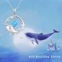 TRISHULA Whale Necklace for Women,925 Sterling Silver Cute Animal Whale Wave Pendant with Blue Zircon Jewelry Whale Lovers Gift for Women Girl Mom Daughter