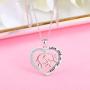 ACJNA 925 Sterling Silver Geometric Origami Elephant Pendant, Heart Engraved Keep me in Your Heart Lucky Elephant Necklace Jewelry Gift