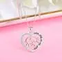 ACJNA 925 Sterling Silver Geometric Origami Elephant Pendant, Heart Engraved Keep me in Your Heart Lucky Elephant Necklace Jewelry Gift