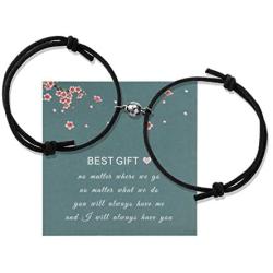 liforlove 2 pcs Magnetic Couple Bracelet Mutual Attraction Relationship Matching Friendship Rope Bracelet Gift for Her Him Boyfriend Girlfriend BFF Best Friends