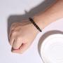 XUANPAI Personalized Custom Name Initial Lava Rock Bracelet Genuine Leather Bracelets with Magnetic Clasp