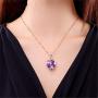 Elegant Heart Shaped Amethyst Pendant Necklace, AILUOR Luxury Fashion18K Rose Gold Love Heart Natural Purple Crystal Jewelry - Great Birthday Anniversary Mothers Day Wedding Gift