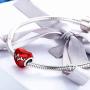 925 Sterling Silver Charms for Charms Bracelet Heartbeat Lucky Charms Red Enamel Love in My Heart…