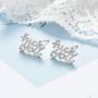 18K Gold Plated Hypoallergenic Stud Earrings Pave Cubic Zirconia Fashion Letter Initial Earrings Clear with Nice Gifts Box