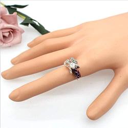 HSQYJ Dragon Ring Devil Tail Arrows Enamel Crystal Rings Gothic Dragon Engagement Anniversary Party Statement Rings Simple Fashion Creative Jewelry for Women Men Gift Plated Rose Gold