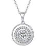 FANCIME 925 Sterling Silver CZ Cubic Zirconia Round Disc Heart Shaped Pendant Necklace Tennis Bracelet Jewelry Anniversary Birthday Gift for Womem Girls Mother with Box