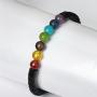 Ckysee 7 Chakra Lava Rock Bracelet Healing Balancing Genuine Leather Bracelets with Magnetic Clasp Tiger Eye Agate Howlite for Men