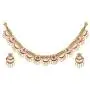 Tarinika Videni Antique Gold-Plated Indian Jewelry Set with Necklace and Earrings - White Red Tarinika Videni Antique Gold-Plated Indian Jewelry Set with Necklace and Earrings - White Red