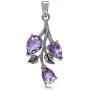 Silvershake 2.28ct. Natural Amethyst 925 Sterling Silver Leaf Pendant Silvershake 2.28ct. Natural Amethyst 925 Sterling Silver Leaf Pendant