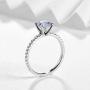 HAFEEZ CENTER 14K Gold 1ct Petite Shared Prong Comfort Fit D-E Color Moissanite Engagement Ring