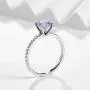 HAFEEZ CENTER 14K Gold 1ct Petite Shared Prong Comfort Fit D-E Color Moissanite Engagement Ring
