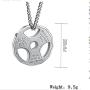 JAJAFOOK Mens Stainless Steel Fitness Gym Dumbbell Plate Barbell Chain Pendant Necklace Jewelry