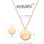 MYEARS Women Name Necklace Personalized Gold Coin Disc Round Medal Pendant Engraved 14K Gold Plated Dainty Chain Simple Custom Jewelry