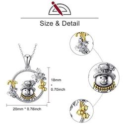 Rikelus 925 Sterling Silver Christmas Snowflake Pendant Necklace，Bell Necklace Christmas Jewelry Gifts for Women