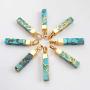 ZENGORI 1 Pcs Gold Plated Copper Natural Turquoise Multi-Kind Shape Pendant for Unisex
