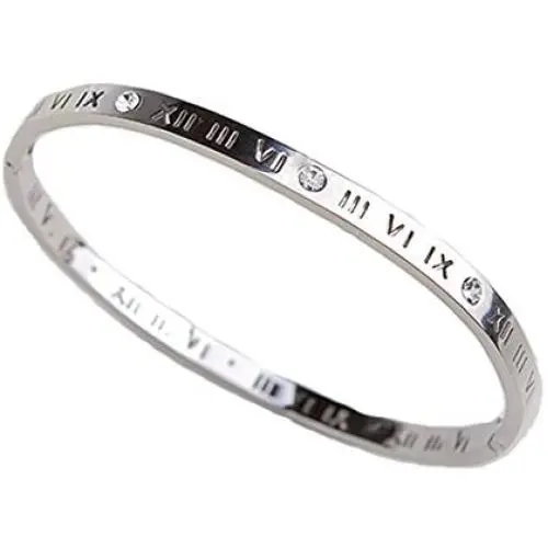 Baoli Zircon Jewelry Roman Numerals Bangle Bracelet for Women (Silver) Baoli Zircon Jewelry Roman Numerals Bangle Bracelet for Women (Silver)