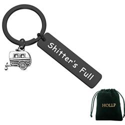 Shitters Full Keychain Happy Camper RV Keychain Camping Keychain Trailer Christmas Vacation Jewelry