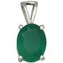 YoTreasure 0.60'' Green Onyx Solid 925 Solid Sterling Silver Chain Pendant