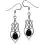 Silvershake 7X5mm Stone 925 Sterling Silver Celtic Knot Weave Drop Dangle Hook Earrings Jewelry for Women