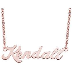LoEnMe Jewelry Rose Gold Name Necklace Personalized Custom Made Gift for Women Girls Couple