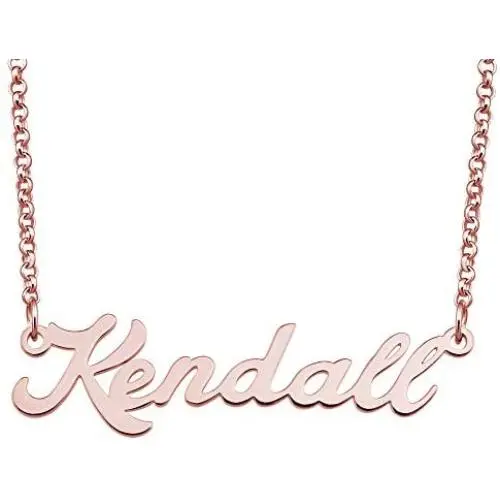 LoEnMe Jewelry Rose Gold Name Necklace Personalized Custom Made Gift for Women Girls Couple