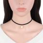 Vintage Sun Moon Star Necklace Choker Black Velvet Flocking Crescent Pentagram Necklace Collar Jewelry for Women Girls