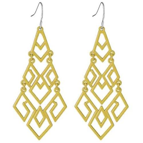 D EXCEED Womens Chandelier Drop Earrings Gift Wrapped Fashion Gold Cutout Tiered Dangle Drop Earrings