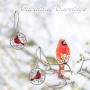 Cardinal Earrings Sterling Silver Red Bird Memorial Gift for Women Cardinal Jewelry for Girls Loved Ones