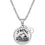 Stainless Steel Christian Coin Pendant Necklace Faith Can Move Mountains Matthew 19:20 with Mustard Seed Charms