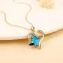 Heart Butterfly Necklaces for Women, Crystal Blue Butterfly Pendant Necklace Butterfly Jewelry Gifts, Dainty 14K Gold/Silver/Rose Gold Plated Heart Butterfly Charm Necklaces for Women Heart Butterfly Necklaces for Women, Crystal Blue Butterfly Pendant Necklace Butterfly Jewelry Gifts, Dainty 14K Gold/Silver/Rose Gold Plated Heart Butterfly Charm Necklaces for Women