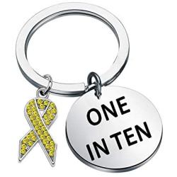 CENWA Endo Awareness Jewelry One in Ten Keychain 1 in 10 Endometriosis Gift for Infertility Mom