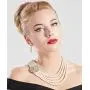 BABEYOND 1920s Gatsby Pearl Necklace Vintage Bridal Pearl Necklace Earrings Jewelry Set Multilayer Imitation Pearl Necklace with Brooch BABEYOND 1920s Gatsby Pearl Necklace Vintage Bridal Pearl Necklace Earrings Jewelry Set Multilayer Imitation Pearl Necklace with Brooch