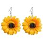 Large Sunflower Hook Dangle Earrings，Bohemian Yellow Resin Acrylic Flower Earring for Women Girls in 2020