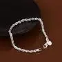 Greendou Fashion Jewelry 925 Sterling Silver 4 mm Twisted French Rope Chain Bracelet Size 8 inches Greendou Fashion Jewelry 925 Sterling Silver 4 mm Twisted French Rope Chain Bracelet Size 8 inches