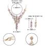 EVER FAITH Womens Marquise Crystal Flower Leaf Elegant Bridal Bib Collar Statement Necklace Earrings Set