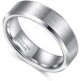 TRUMIUM 4mm 6mm 8mm Men Women Wedding Band Tungsten Carbide Ring Brushed Beveled Edge Silver/Blue/Black Size 4-15