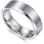 TRUMIUM 4mm 6mm 8mm Men Women Wedding Band Tungsten Carbide Ring Brushed Beveled Edge Silver/Blue/Black Size 4-15