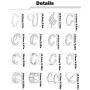 Ofeiyaa 16 PCS Ear Clips Cartilage Hoop Earring Ear Cuffs Non Piercing Earrings Wrap Set for Women Girl Men Size Adjustable Silver Gold Tone