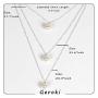 Geroki Dainty Pearl Layered Necklace Beaded Pendant Necklace Long Drop Chain Jewelry for Women and Girls(Silver)