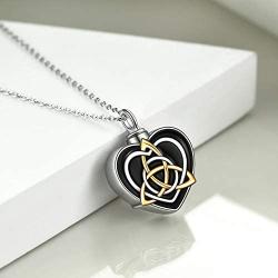 LUHE Urn Necklaces for Ashes 925 Sterling Silver Heartbeat Urn Necklace, Cremation Keepsake Faith Hope Love Necklace, Memorial Ruth Bader Ginsburg Necklace