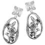 PZ Paz Creations 925 Sterling Silver Multi Floral Dangle Earrings, made in Israel