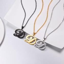 PROSTEEL Stainless Steel Initial Name Necklace, A to Z Initial Letter Personalized Necklaces for Men Women, Gold/Silver/Black Tone, 20inch-22inch Adjustable, Come Gift Box