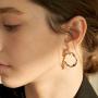 ORDOR 14K gold-plated-brass Circle Drop Earrings For Women 1.02'' x :1.26'' /Silver post/Nickel free/brass, Cubic Zirconia(white color)