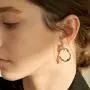 ORDOR 14K gold-plated-brass Circle Drop Earrings For Women 1.02'' x :1.26'' /Silver post/Nickel free/brass, Cubic Zirconia(white color) ORDOR 14K gold-plated-brass Circle Drop Earrings For Women 1.02'' x :1.26'' /Silver post/Nickel free/brass, Cubic Zirconia(white color)