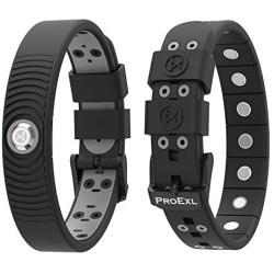 ProExl 18K Sports Magnetic Bracelet - Waterproof - Breathable Strap - Super Strength - Arthritis Relief (Black Gray)